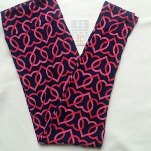 New LuLaRoe TC Leggings interlocking hearts